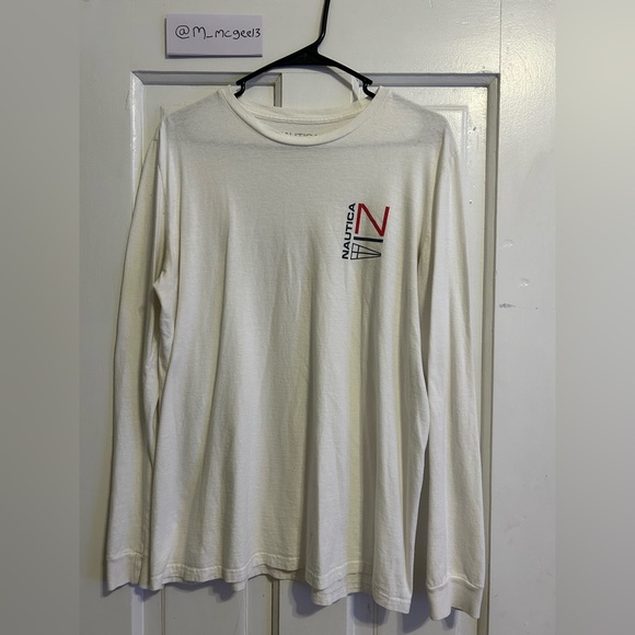 Vintage White Nautica Long Sleeve Tee - Picture 1 of 3